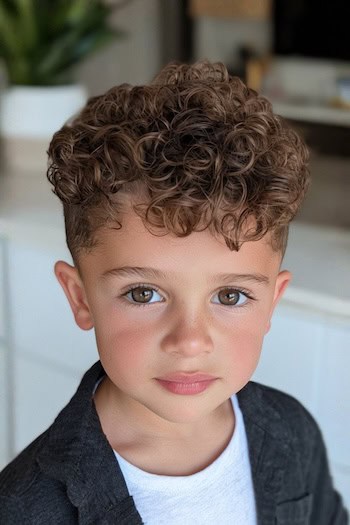 Short Sides with Curly Top Haircut