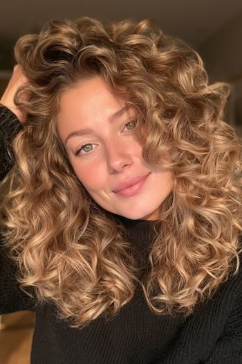 Butterscotch Blonde with Caramel Dimension Hair Color