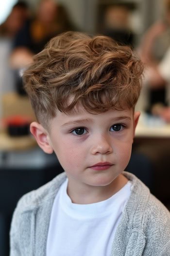 Tousled Waves with Tapered Sides Haircut
