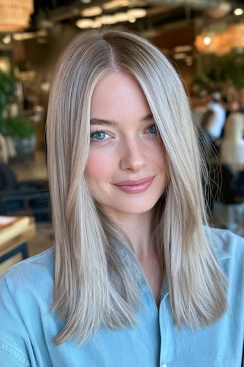 Ash Blonde with Cool Gray Undertones Hair Color