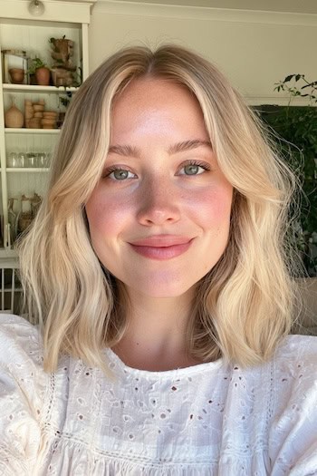 Butter Blonde with a Creamy Warm Tone Hair Color