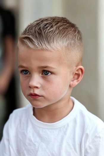Brushed-Up Crop with High Fade Haircut