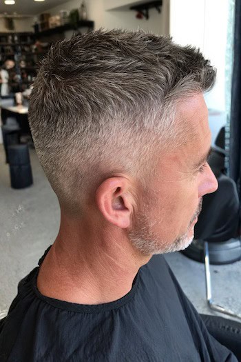 Salt and Pepper Taper Fade Hairstyle