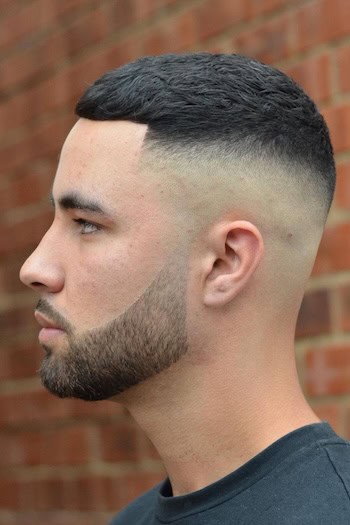 High Fade Textured Top with Beard Haircut