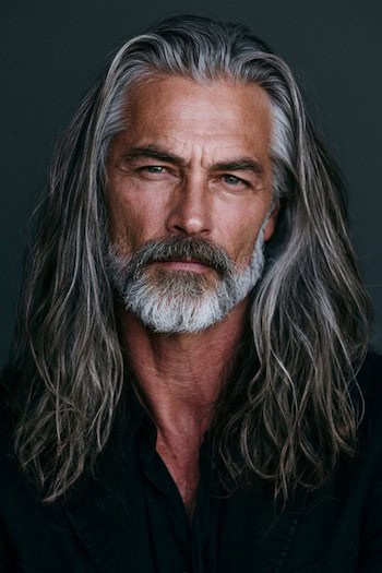Long Layers Gray Hairstyle