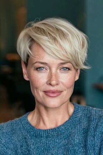 Long Side-Swept Pixie Hairstyle