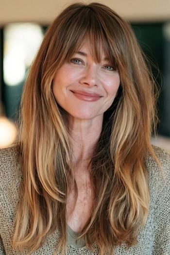 Long Layers with Bangs Hairstyle