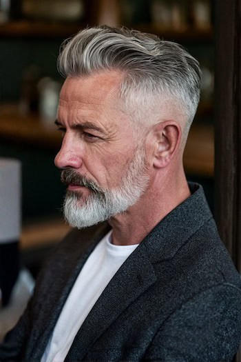 Pompadour with Skin Fade Hairstyle
