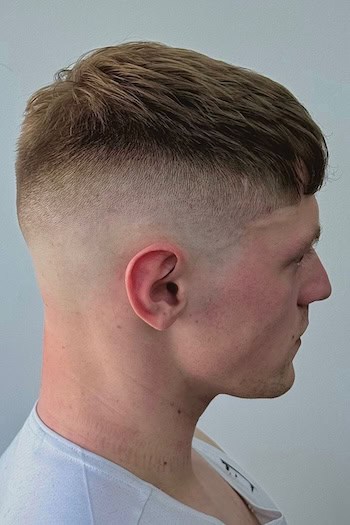 High Fade with Cropped Fringe Haircut