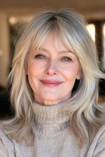 Medium-Length Layers with Bangs Hairstyle