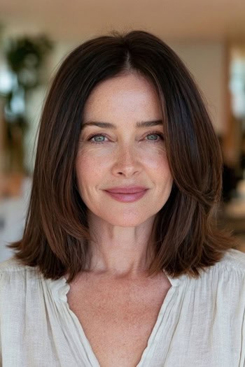 Lob with Face-Framing Layers Hairstyle