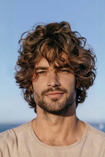 Tousled Waves with Bangs Hairstyle