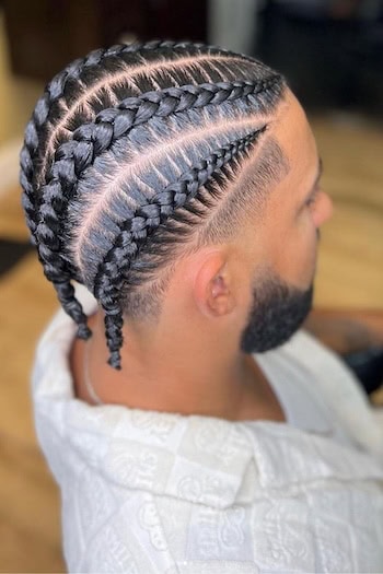 Cornrows with Taper Fade Haircut