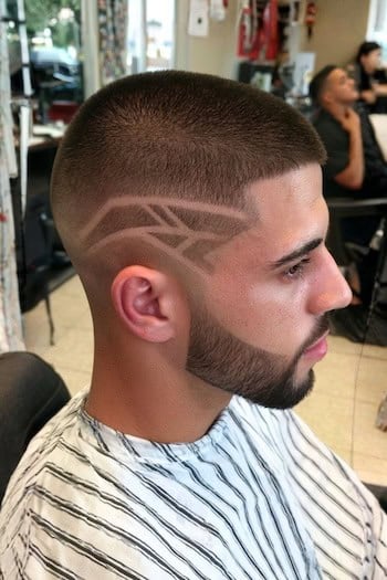 Buzz Cut with Design Haircut