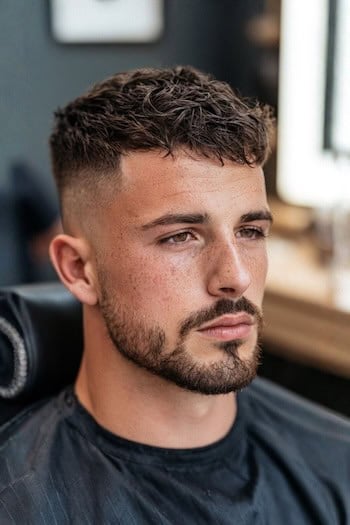 Short Textured Top with High Skin Fade Haircut