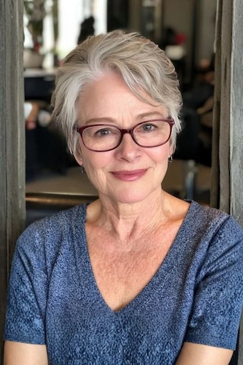 Piecey Silver Pixie Hairstyle
